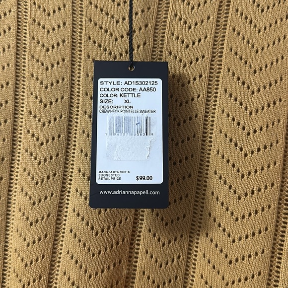 NWT Adrianna Papell Pointelle Bell Sleeve Knit Top - Picture 6 of 9